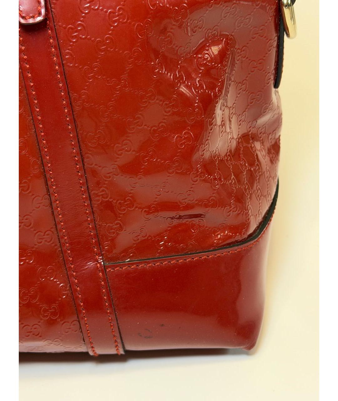 GUCCI Красная сумка с короткими ручками из лакированной кожи, фото 7