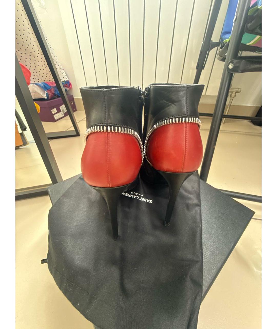 SAINT LAURENT Черные кожаные ботильоны, фото 4