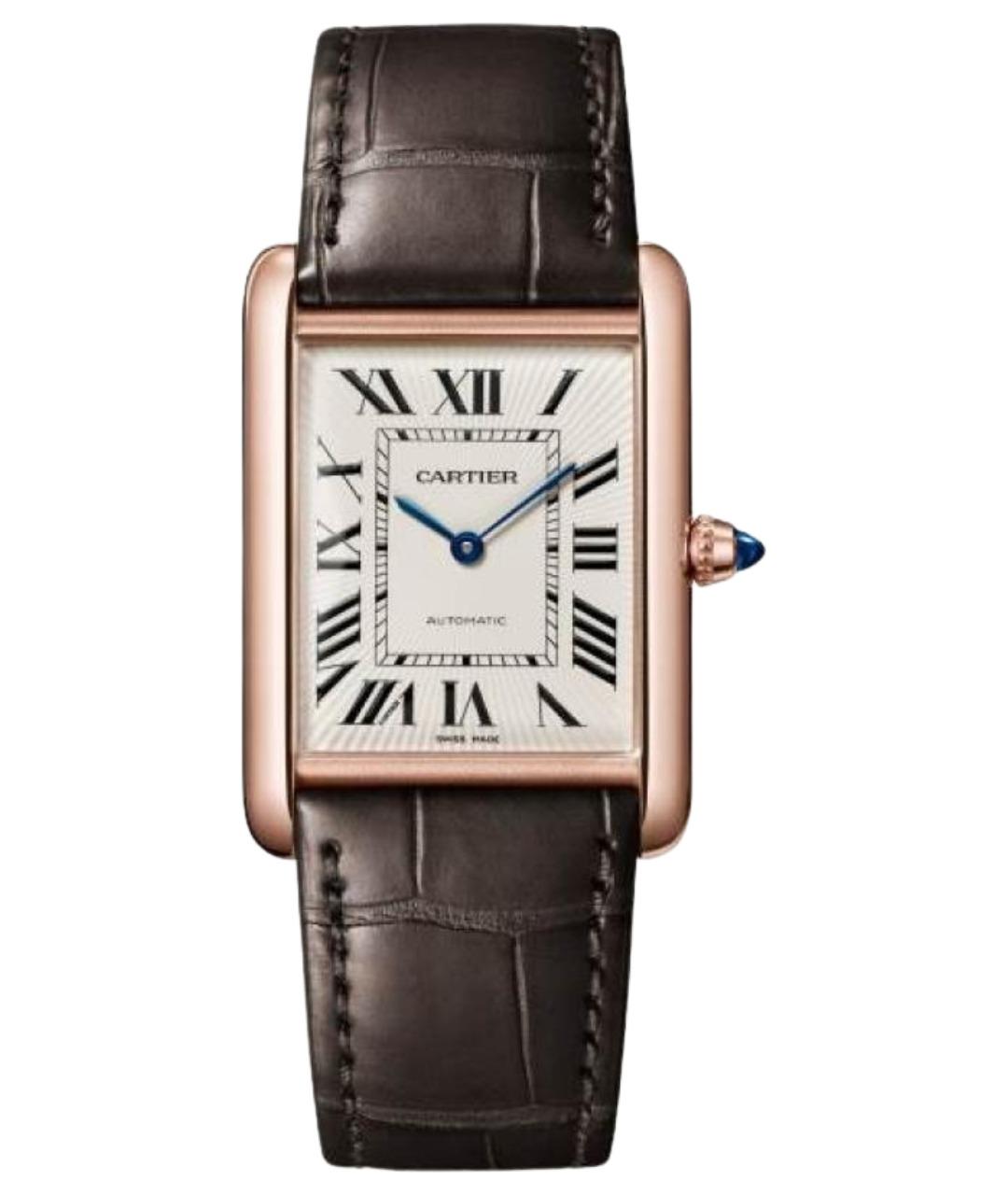 CARTIER Коричневые часы из розового золота, фото 1