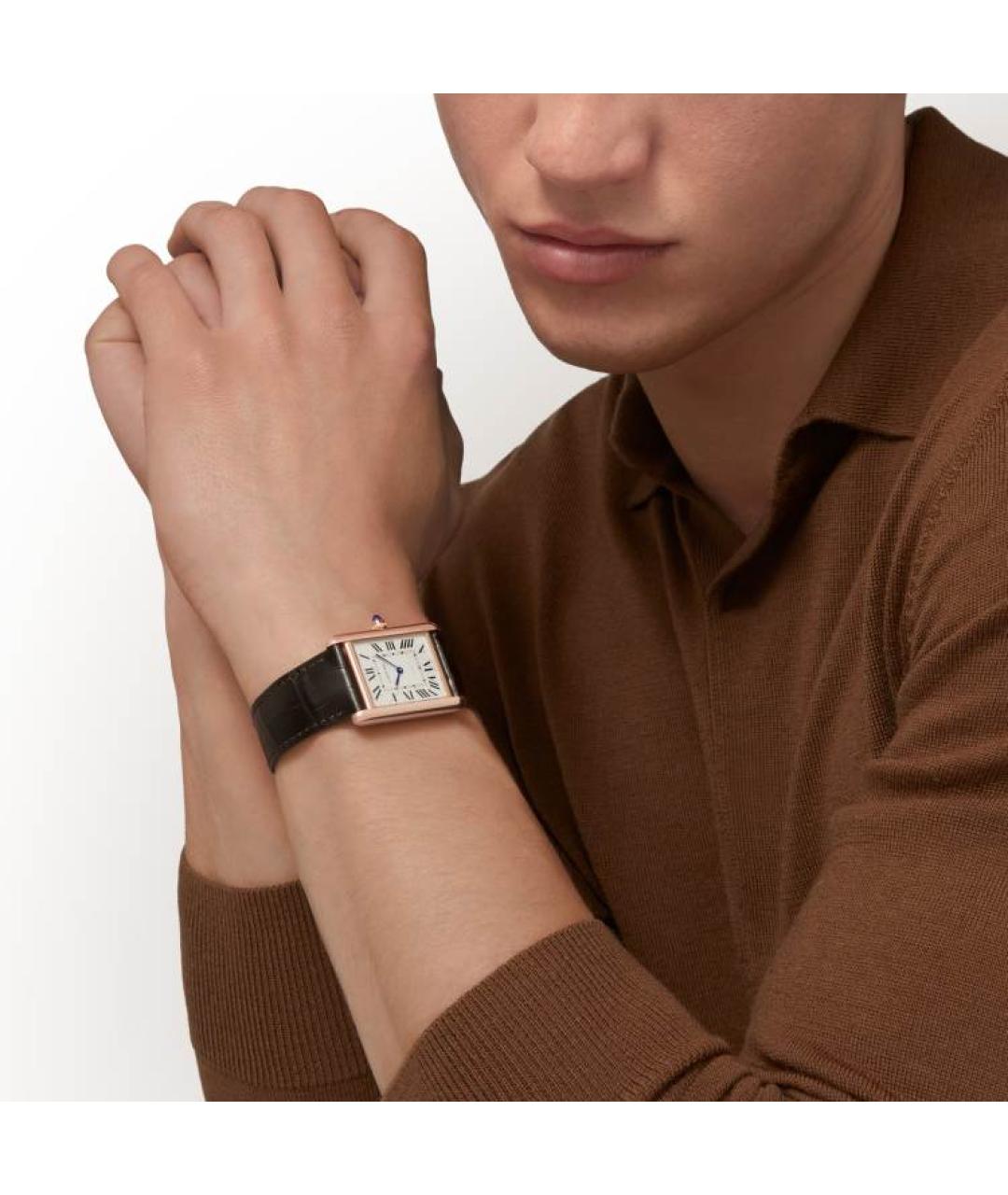 CARTIER Коричневые часы из розового золота, фото 2