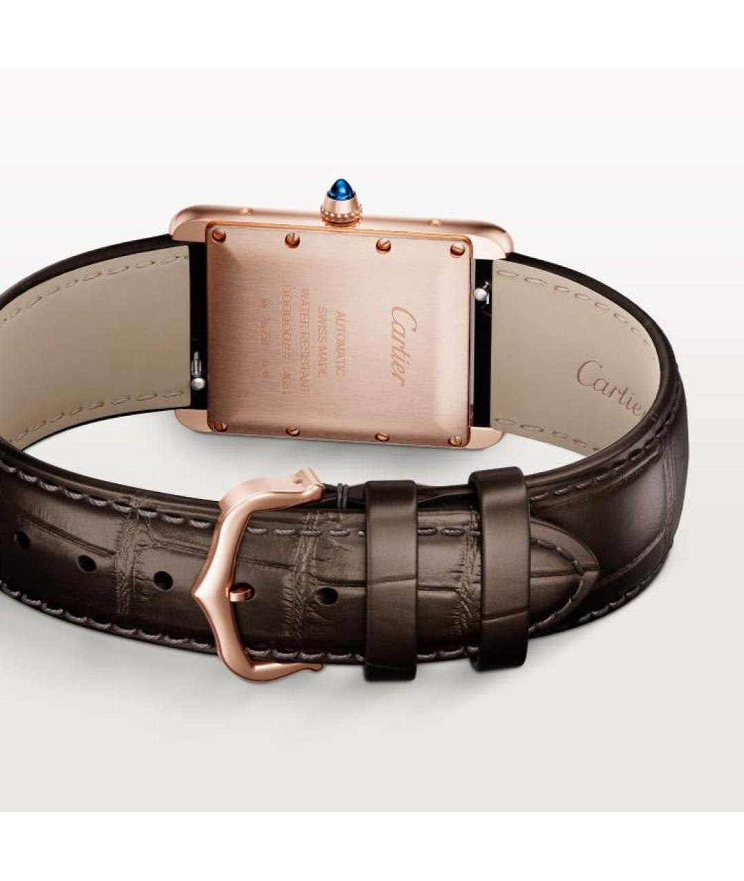 CARTIER Коричневые часы из розового золота, фото 3