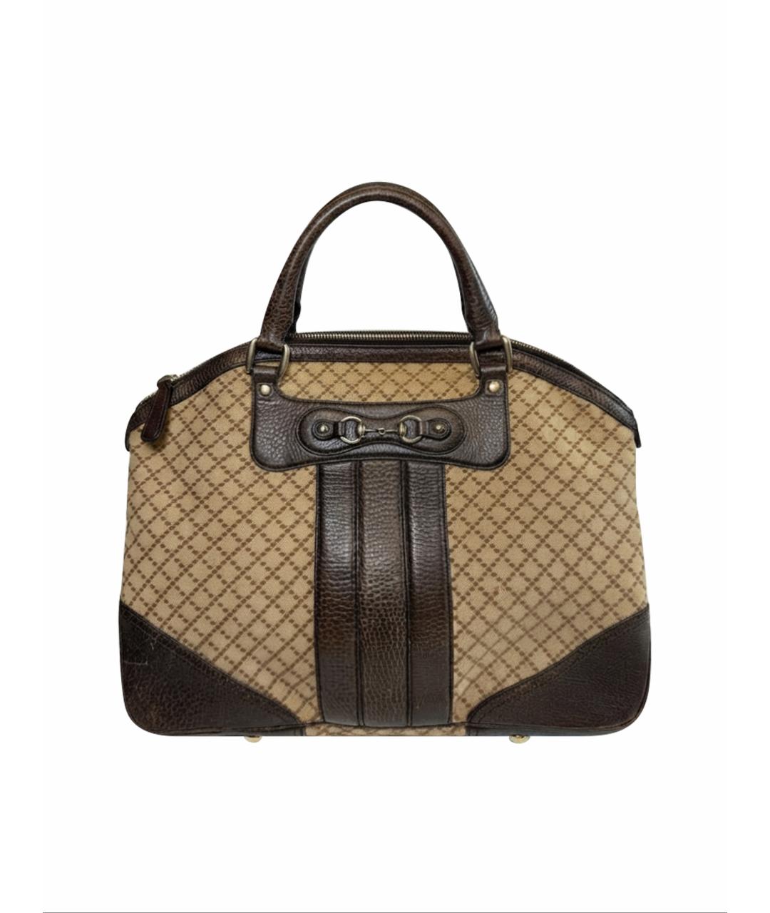 GUCCI Коричневая сумка тоут из канвы, фото 9