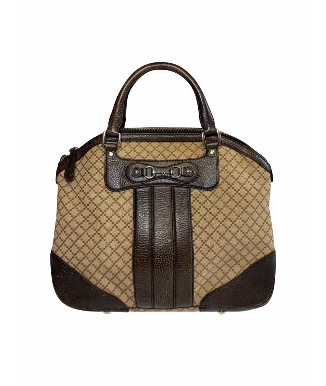 GUCCI Коричневая сумка тоут из канвы, фото 1