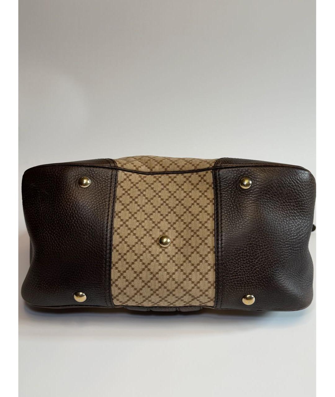 GUCCI Коричневая сумка тоут из канвы, фото 5