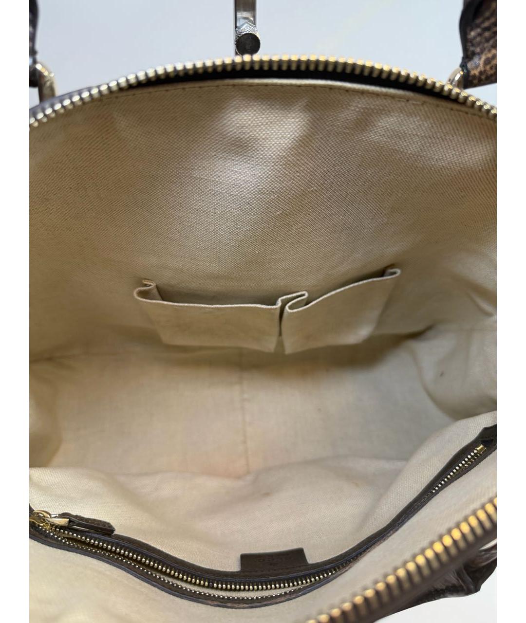 GUCCI Коричневая сумка тоут из канвы, фото 6