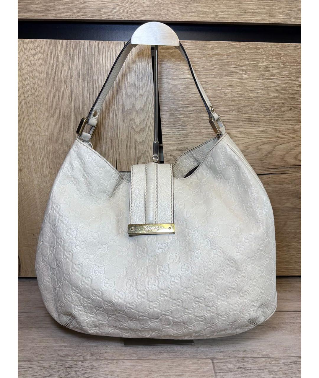 GUCCI Белая кожаная сумка с короткими ручками, фото 9