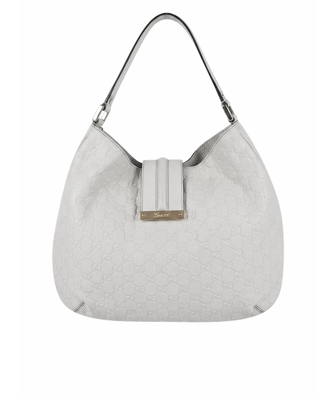 GUCCI Белая кожаная сумка с короткими ручками, фото 1