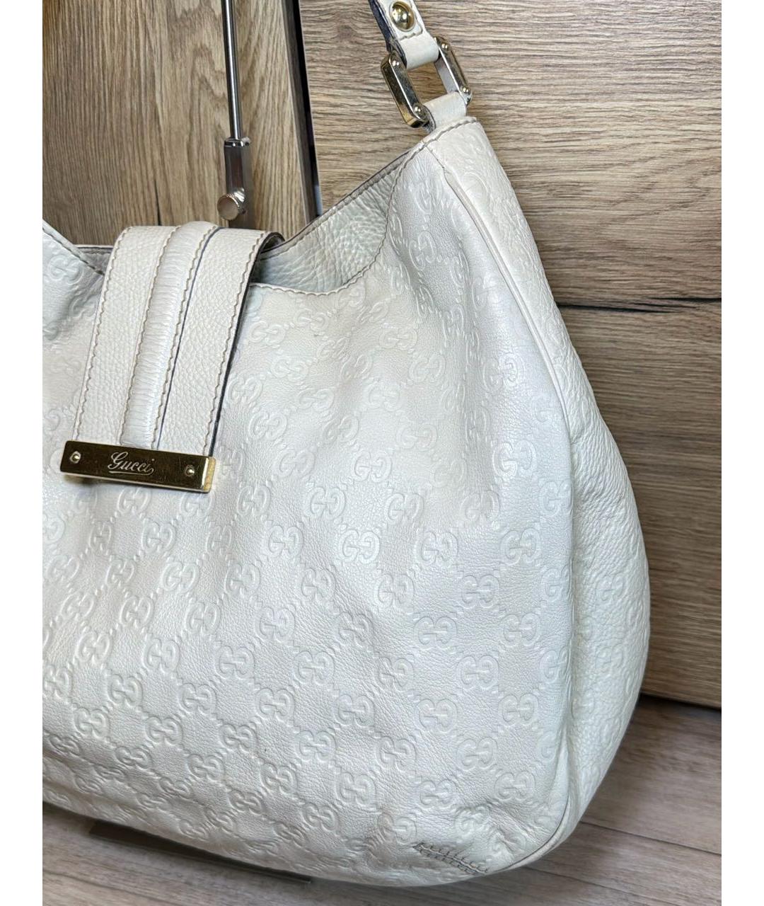 GUCCI Белая кожаная сумка с короткими ручками, фото 7