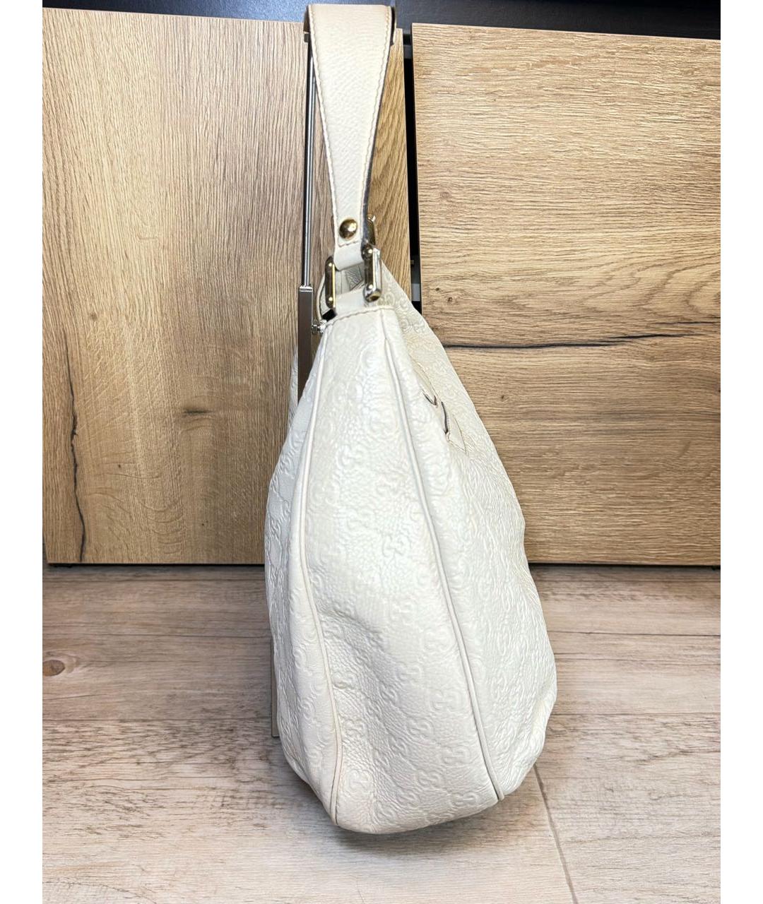 GUCCI Белая кожаная сумка с короткими ручками, фото 3
