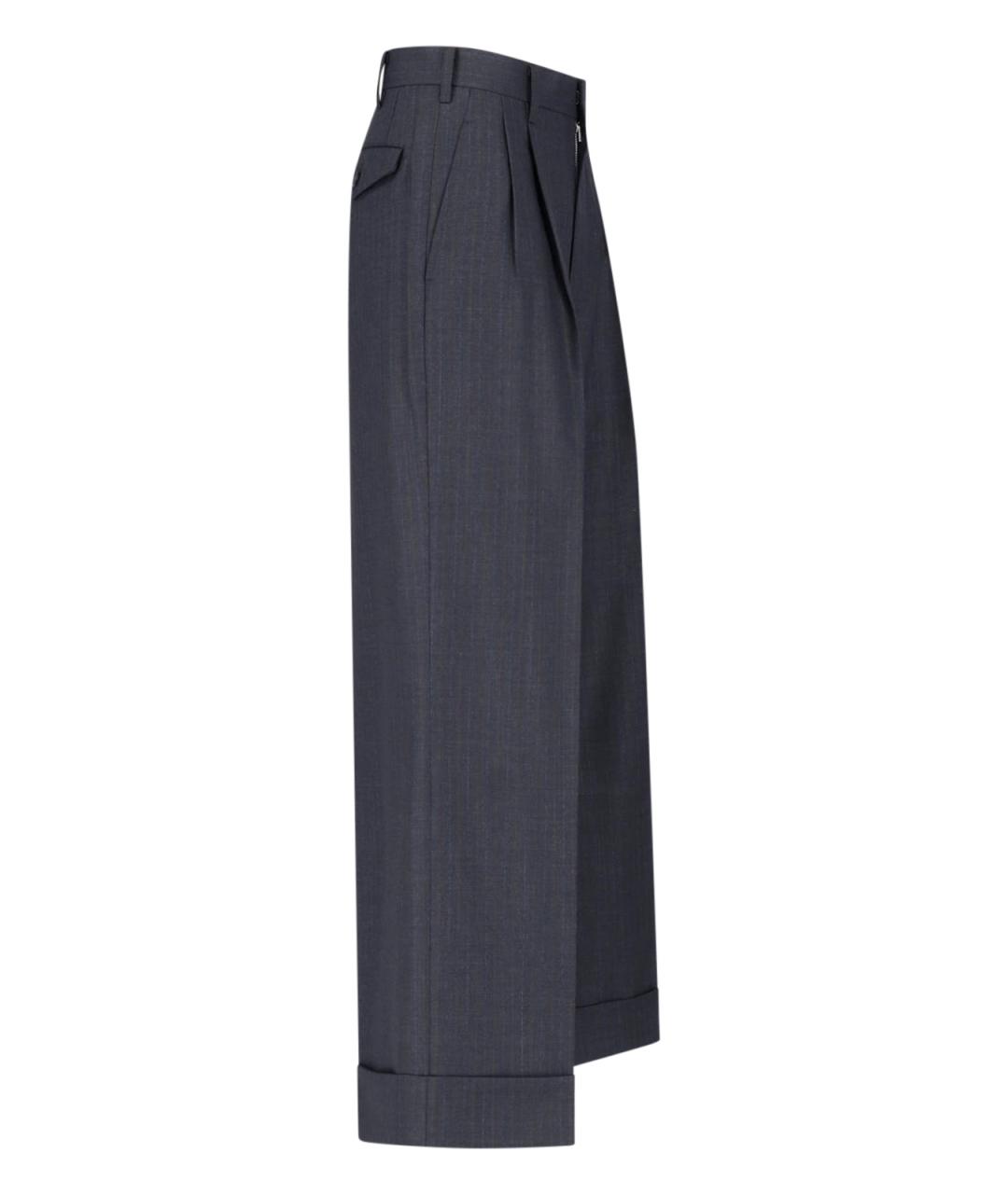 JUNYA WATANABE Серые шерстяные прямые брюки, фото 3