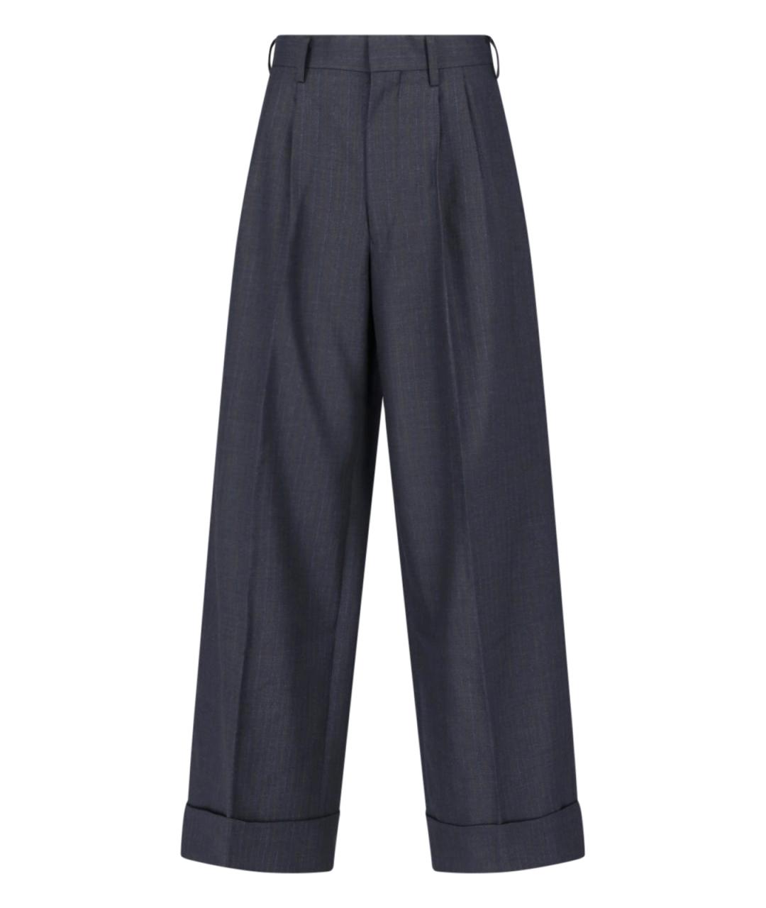 JUNYA WATANABE Серые шерстяные прямые брюки, фото 1