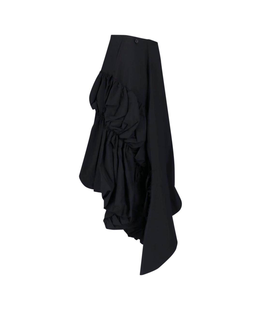 COMME DES GARÇONS Черная шерстяная юбка миди, фото 3