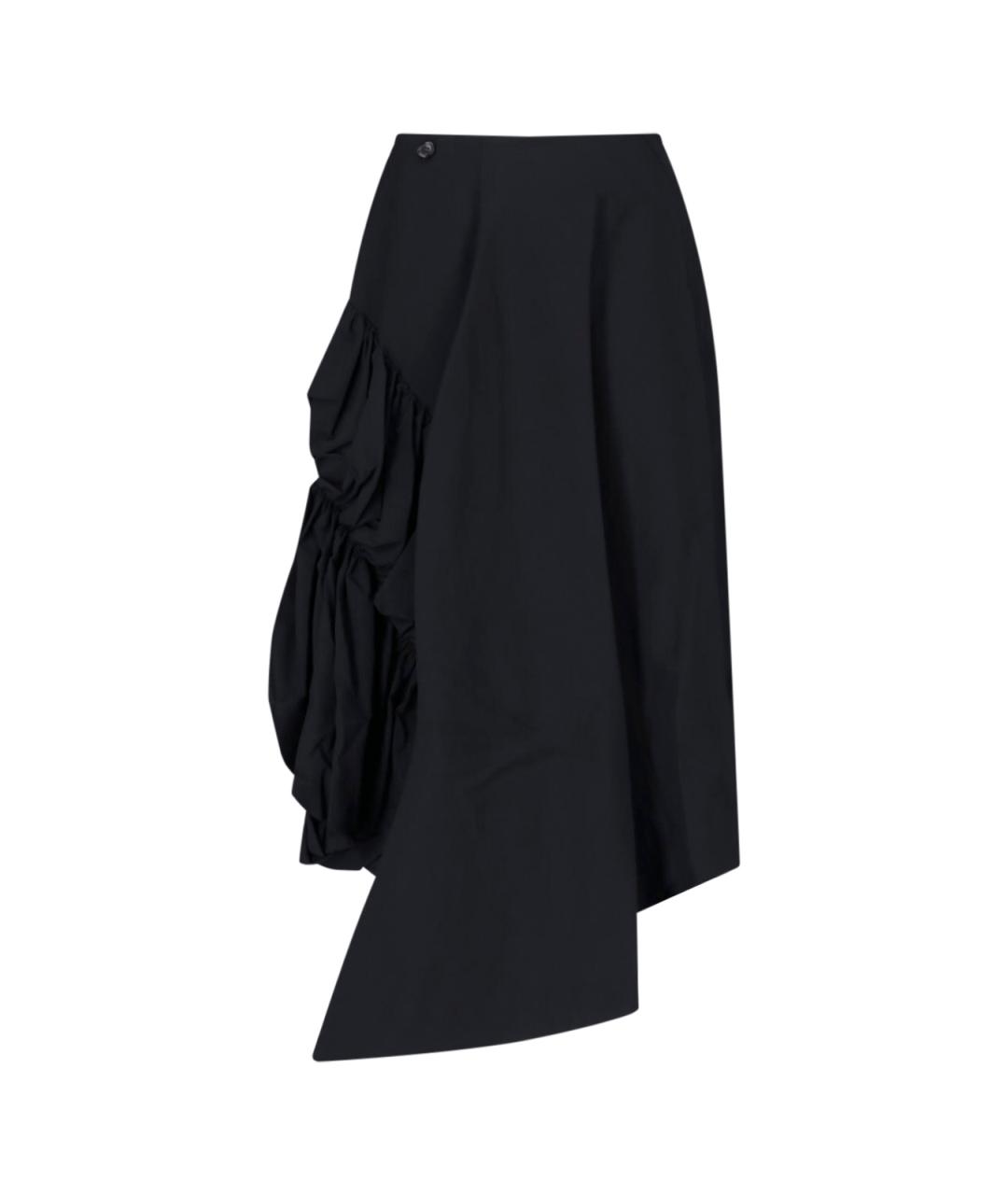 COMME DES GARÇONS Черная шерстяная юбка миди, фото 1