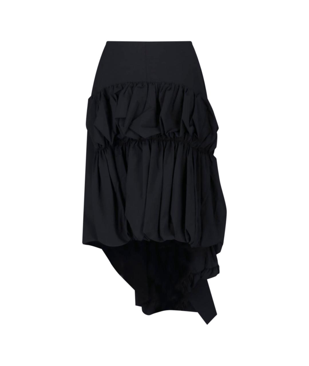 COMME DES GARÇONS Черная шерстяная юбка миди, фото 2