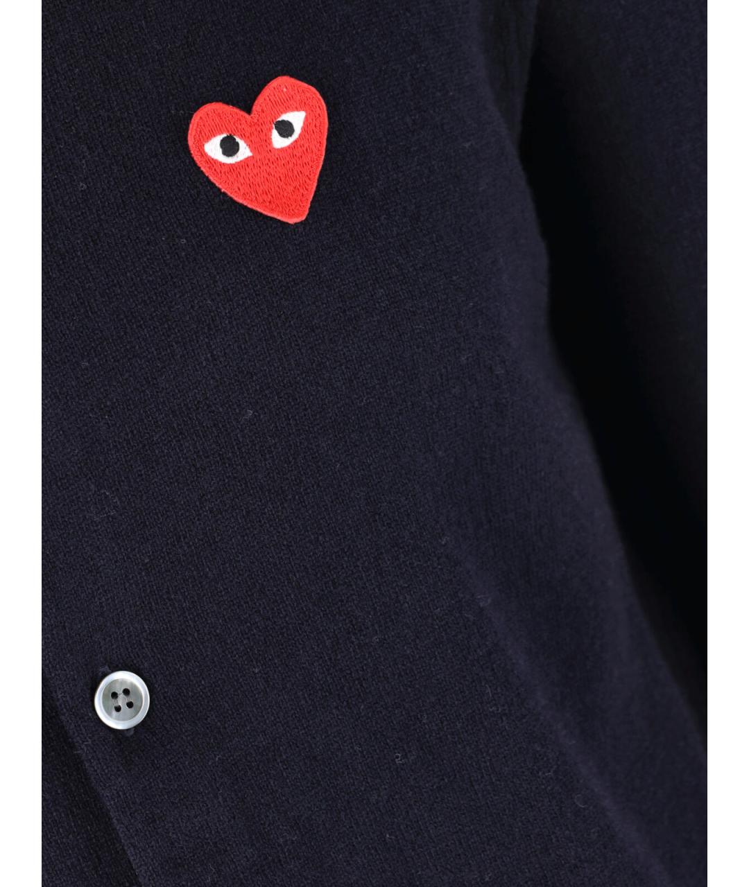 COMME DES GARÇONS PLAY Темно-синий шерстяной кардиган, фото 3