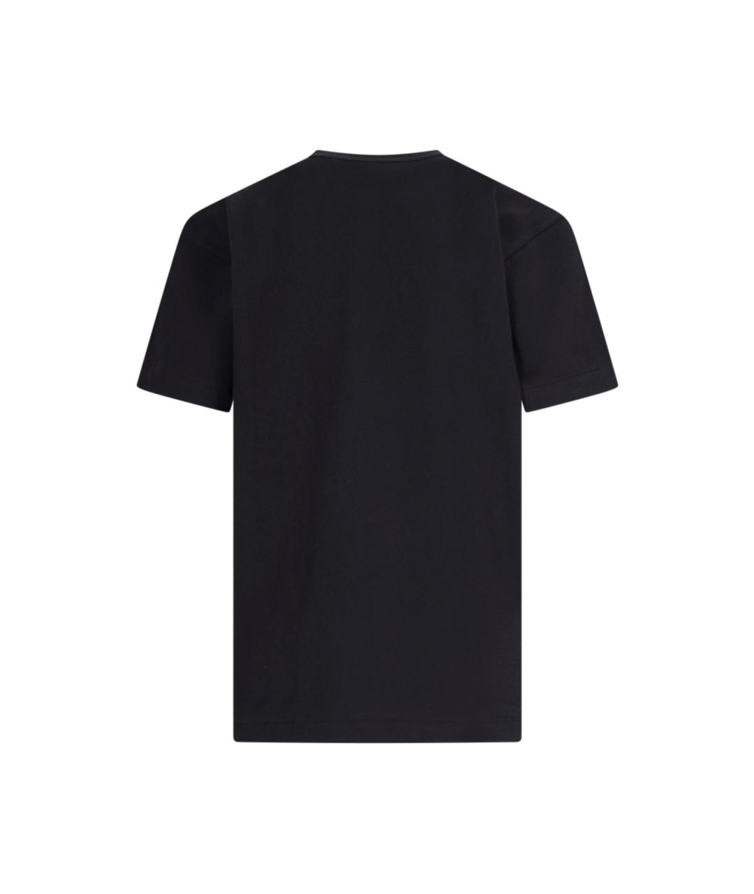 COMME DES GARÇONS PLAY Черная хлопковая футболка, фото 2