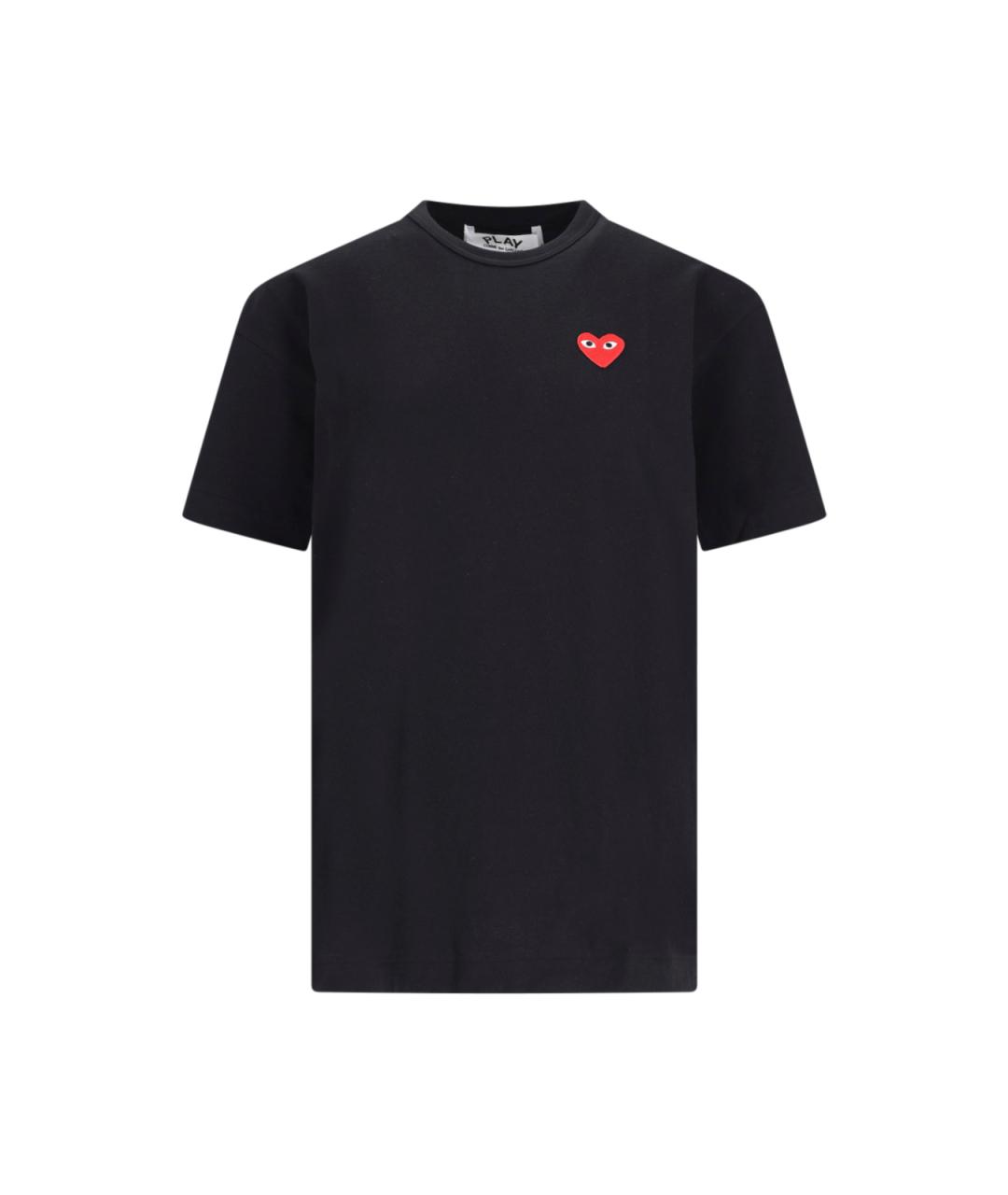 COMME DES GARÇONS PLAY Черная хлопковая футболка, фото 1
