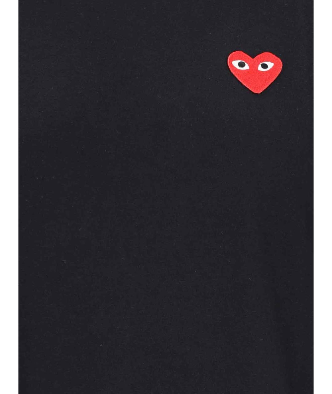 COMME DES GARÇONS PLAY Черная хлопковая футболка, фото 3