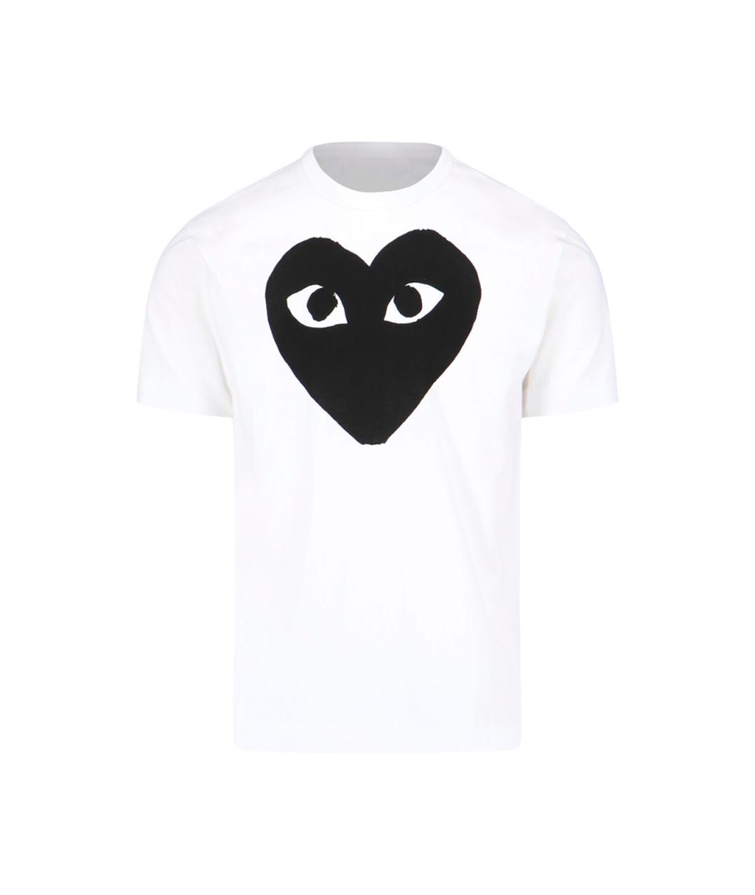 COMME DES GARÇONS PLAY Белая хлопковая футболка, фото 1