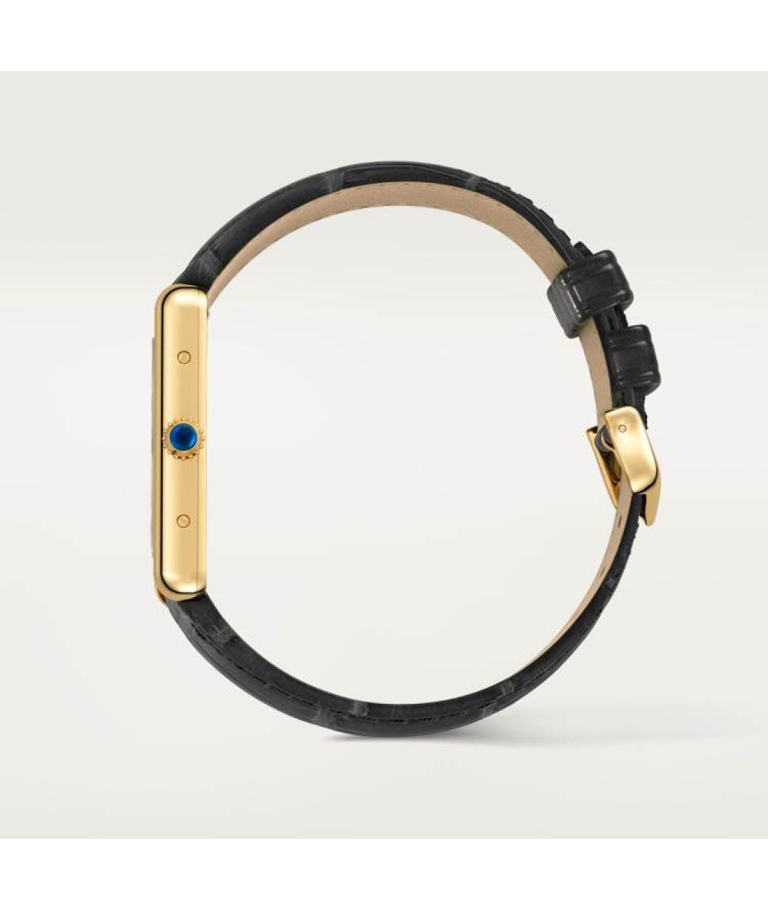 CARTIER Черные часы из желтого золота, фото 2