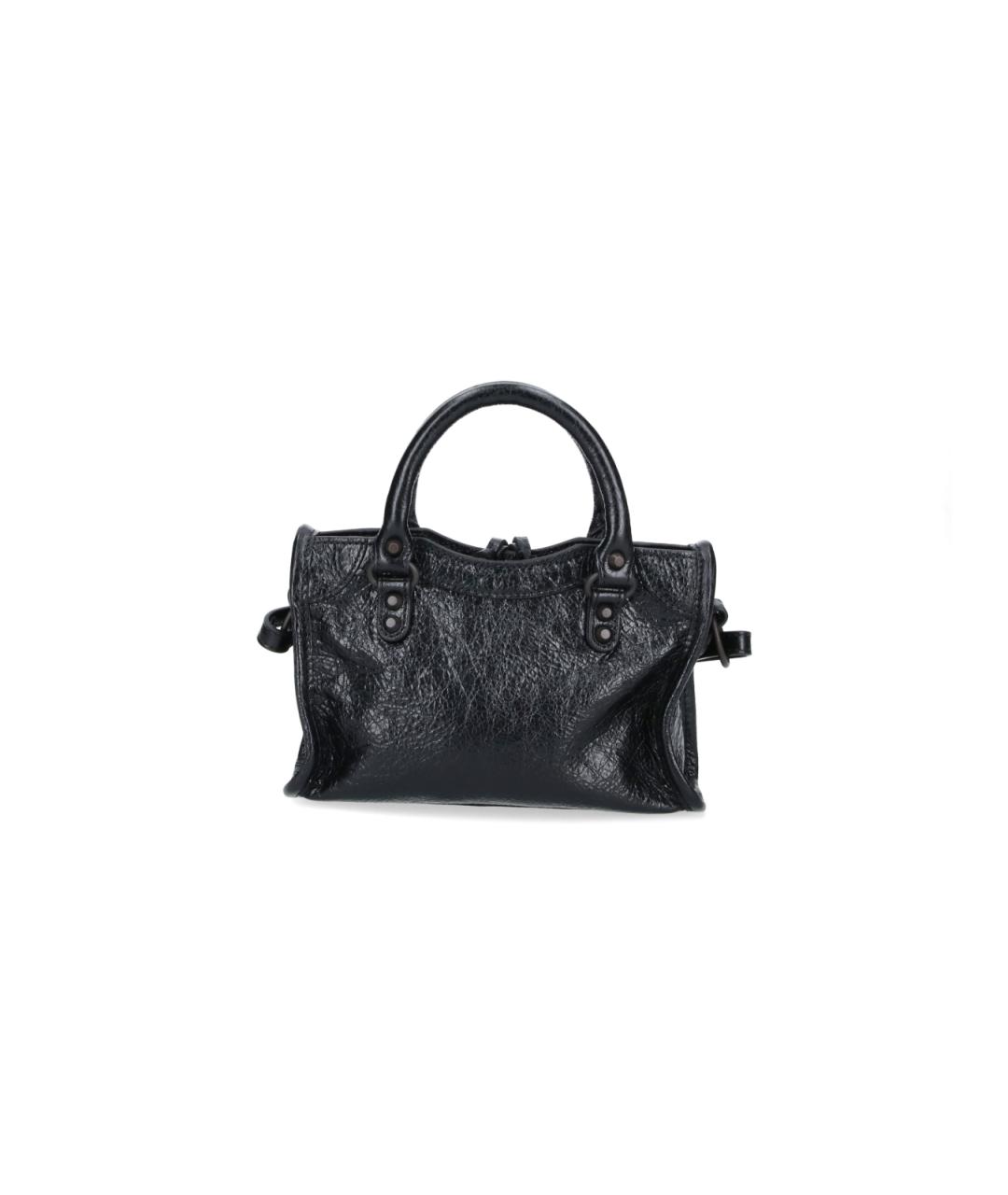 BALENCIAGA Черная кожаная сумка тоут, фото 3