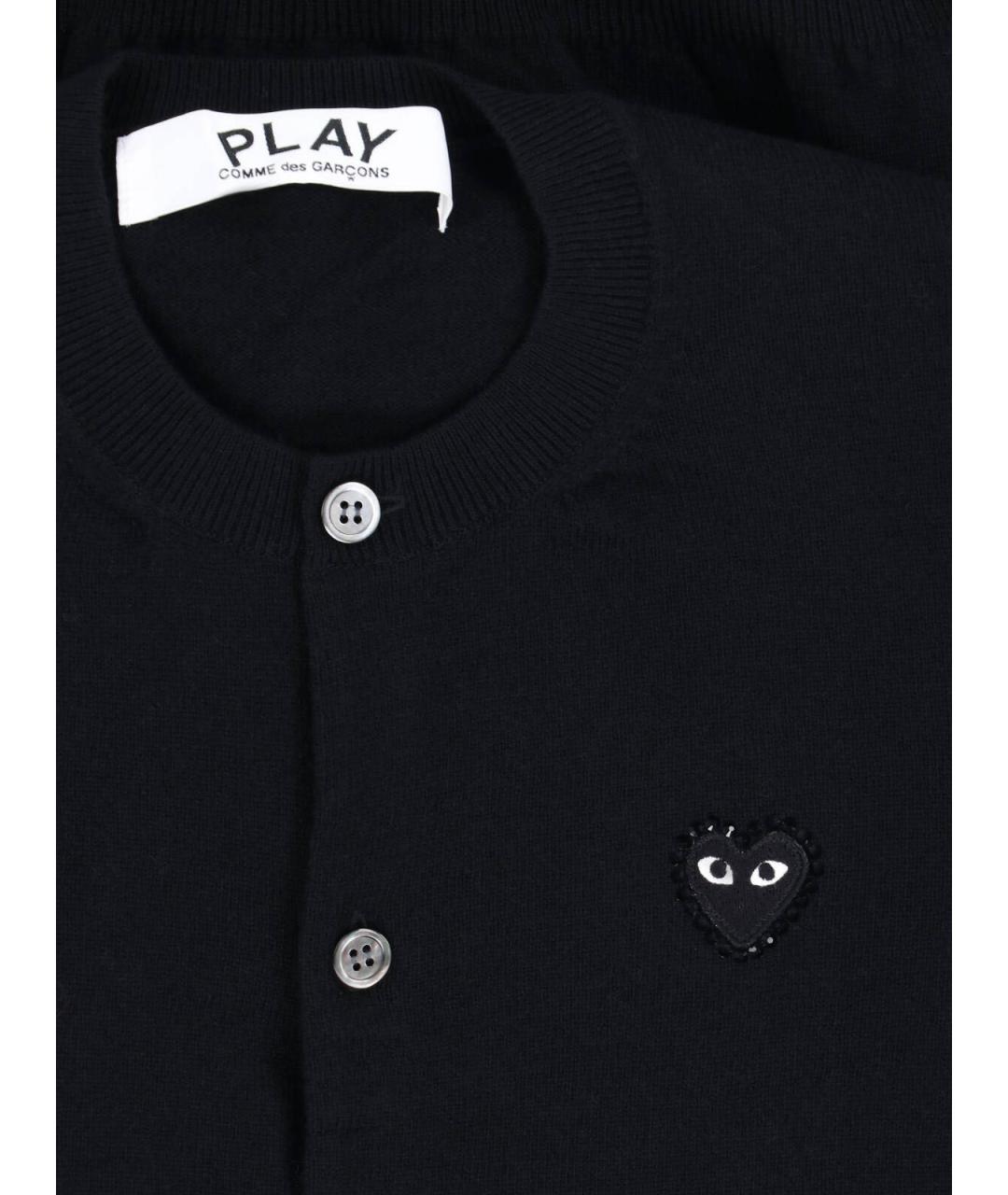 COMME DES GARÇONS PLAY Черный шерстяной кардиган, фото 3