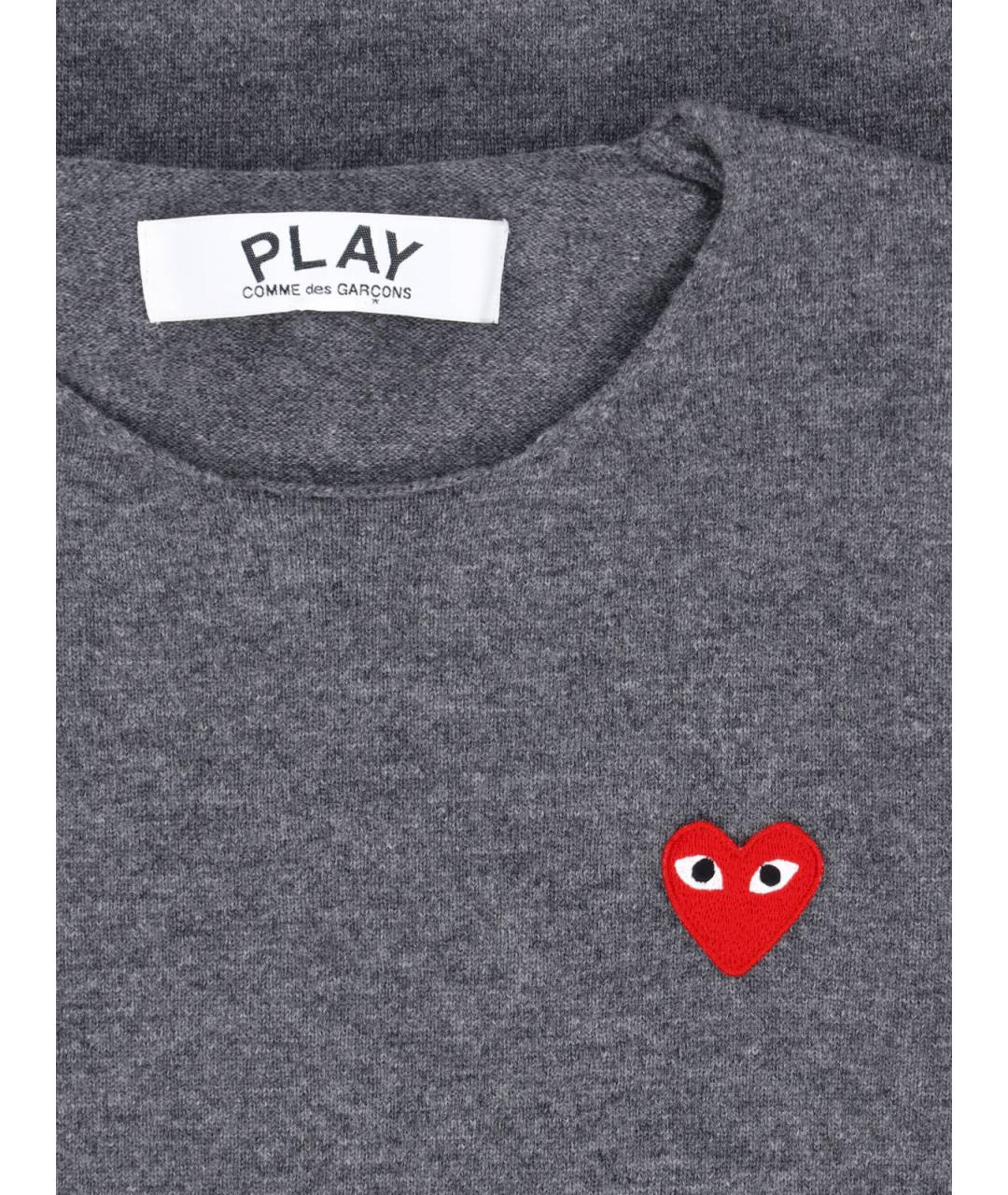 COMME DES GARÇONS PLAY Серый шерстяной джемпер / свитер, фото 3