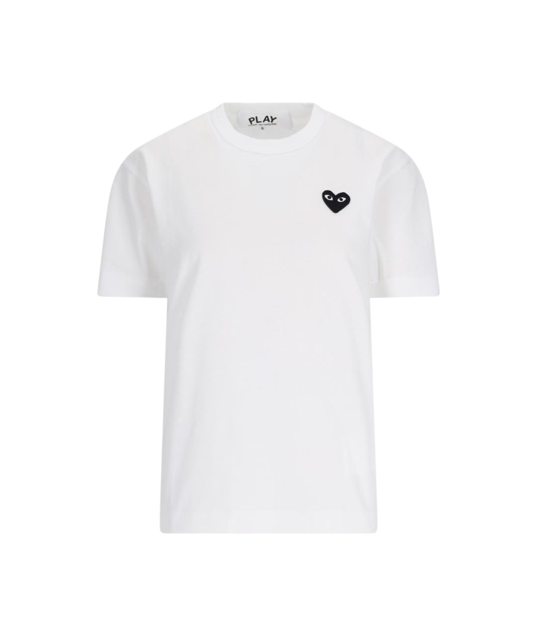 COMME DES GARÇONS PLAY Белая хлопковая футболка, фото 1