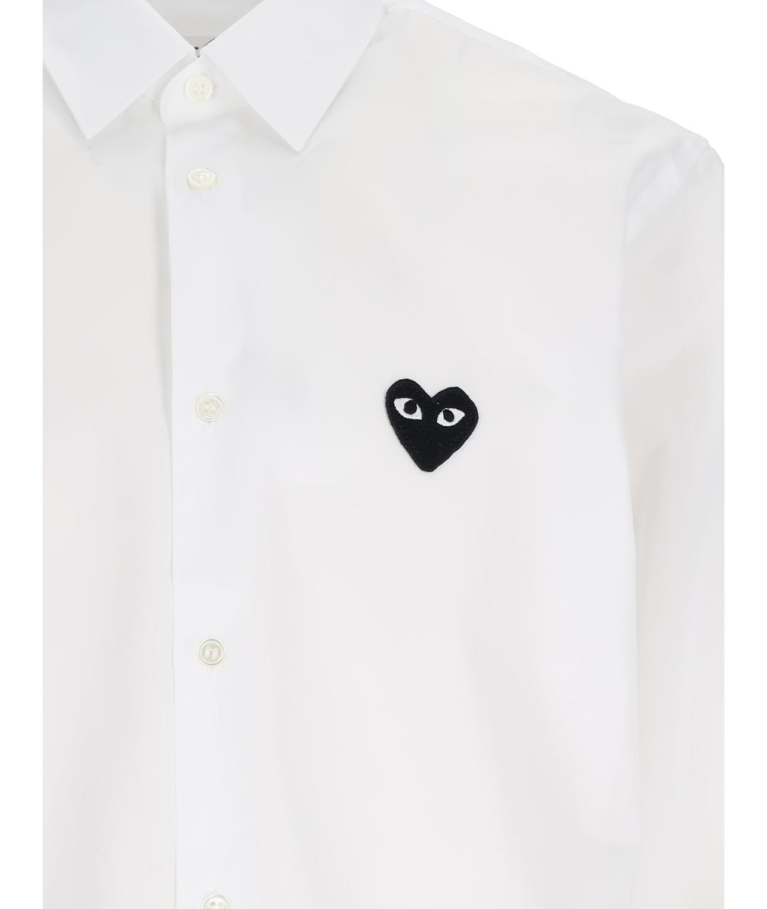COMME DES GARÇONS PLAY Белая хлопковая классическая рубашка, фото 3