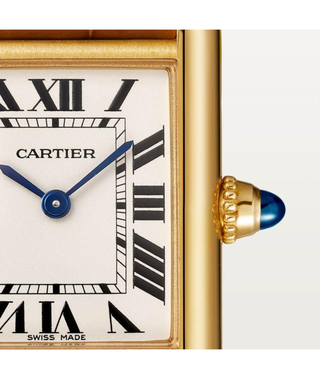 CARTIER Коричневые часы из желтого золота, фото 3