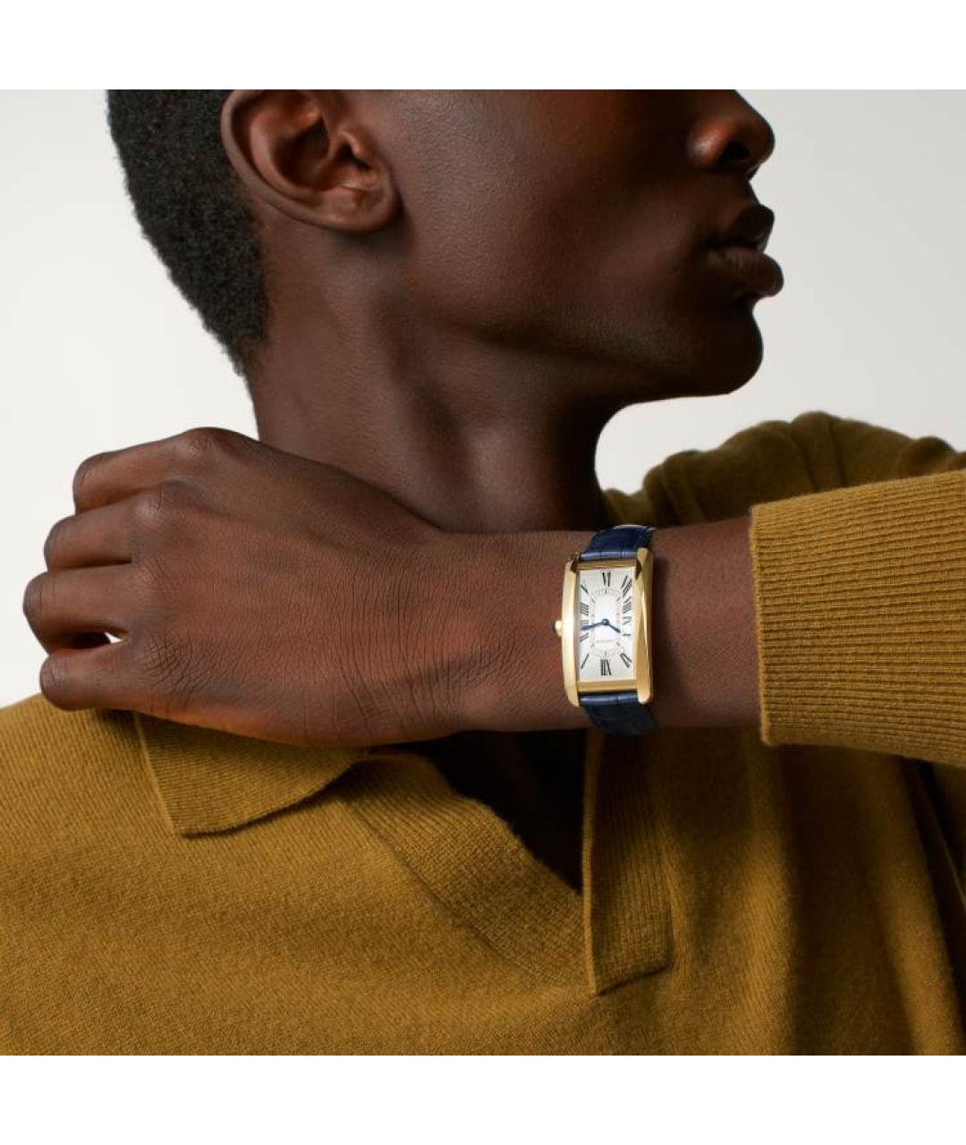 CARTIER Синие часы из желтого золота, фото 2
