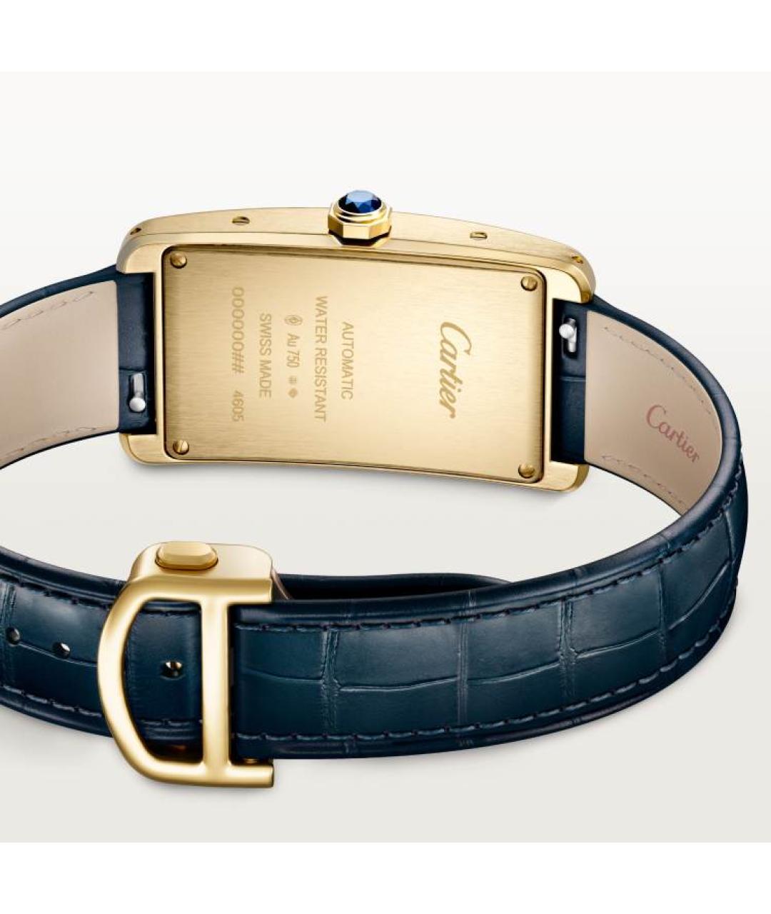 CARTIER Синие часы из желтого золота, фото 3