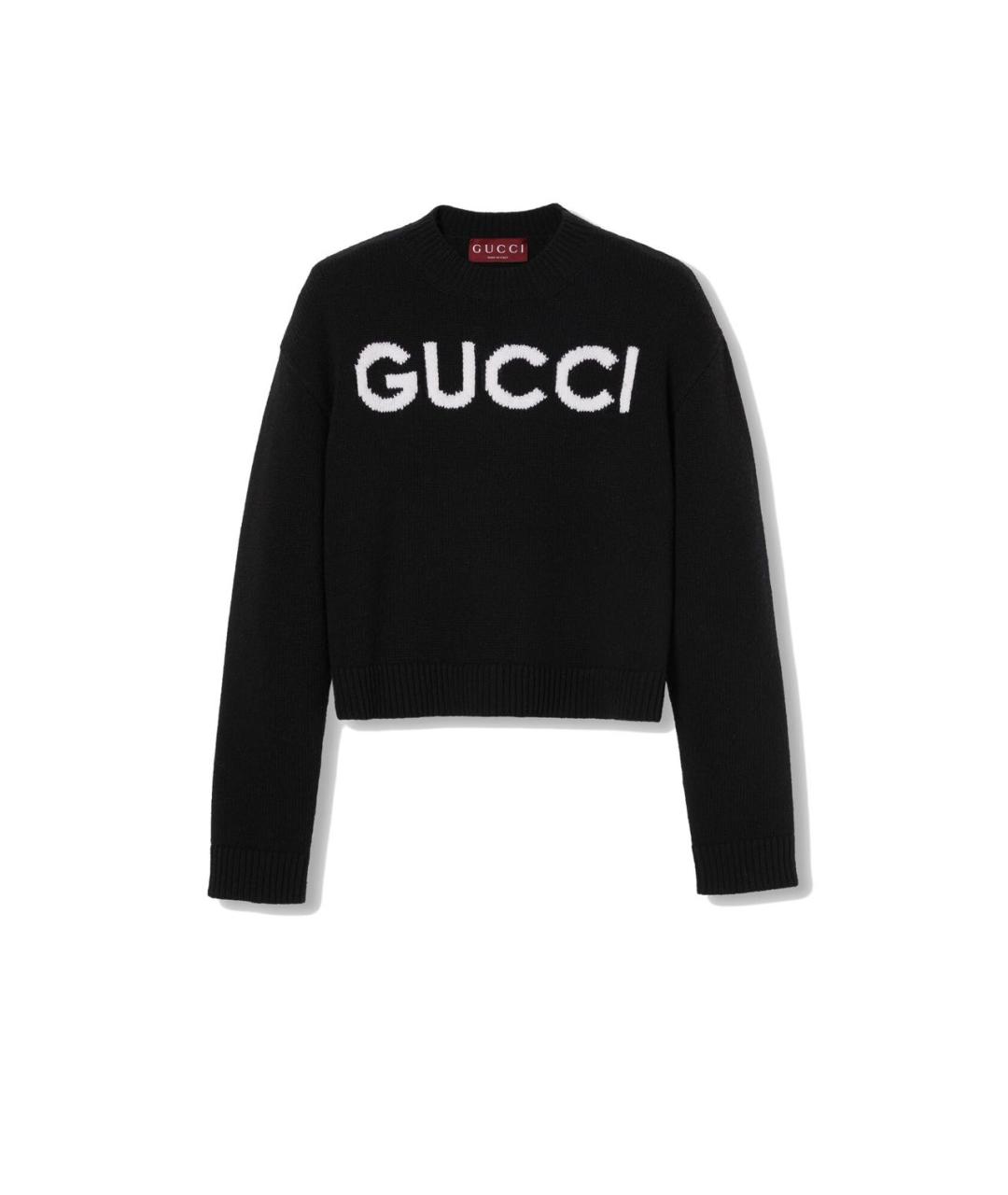 GUCCI Черный шерстяной джемпер / свитер, фото 5