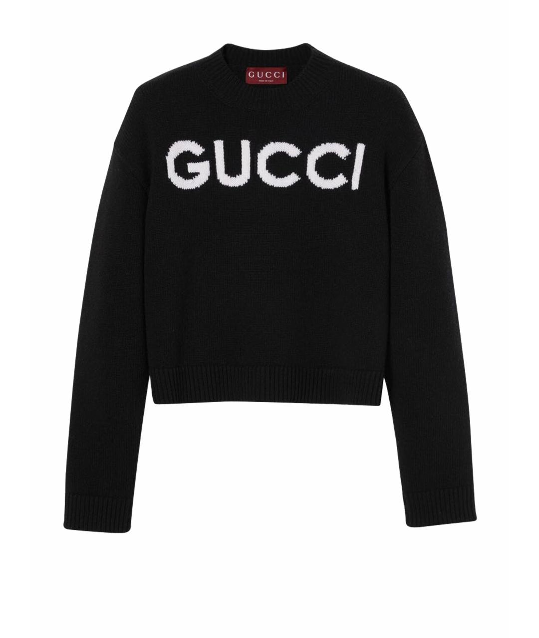 GUCCI Черный шерстяной джемпер / свитер, фото 1