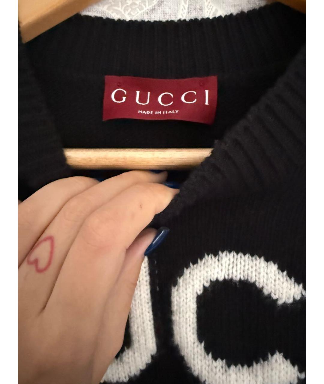GUCCI Черный шерстяной джемпер / свитер, фото 3