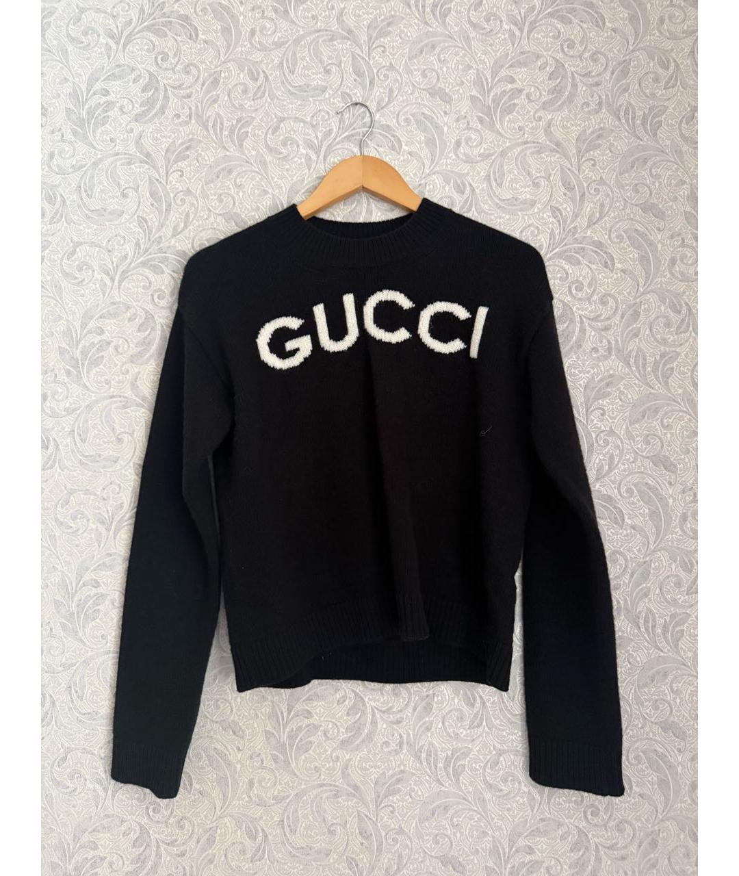 GUCCI Черный шерстяной джемпер / свитер, фото 2