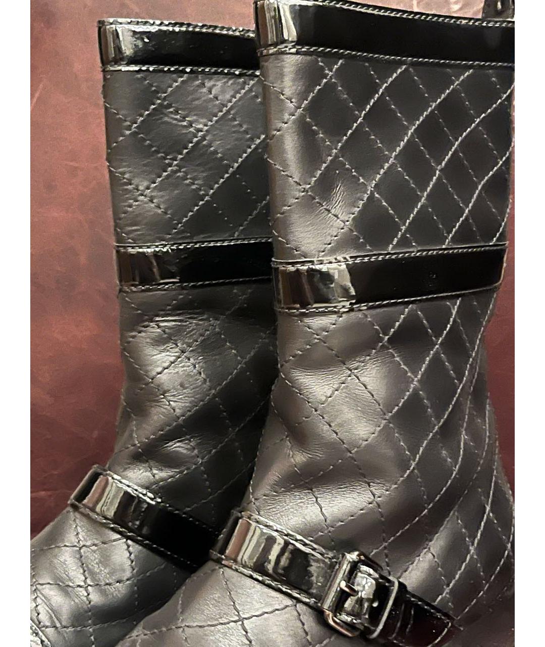 CHANEL Черные кожаные сапоги, фото 7