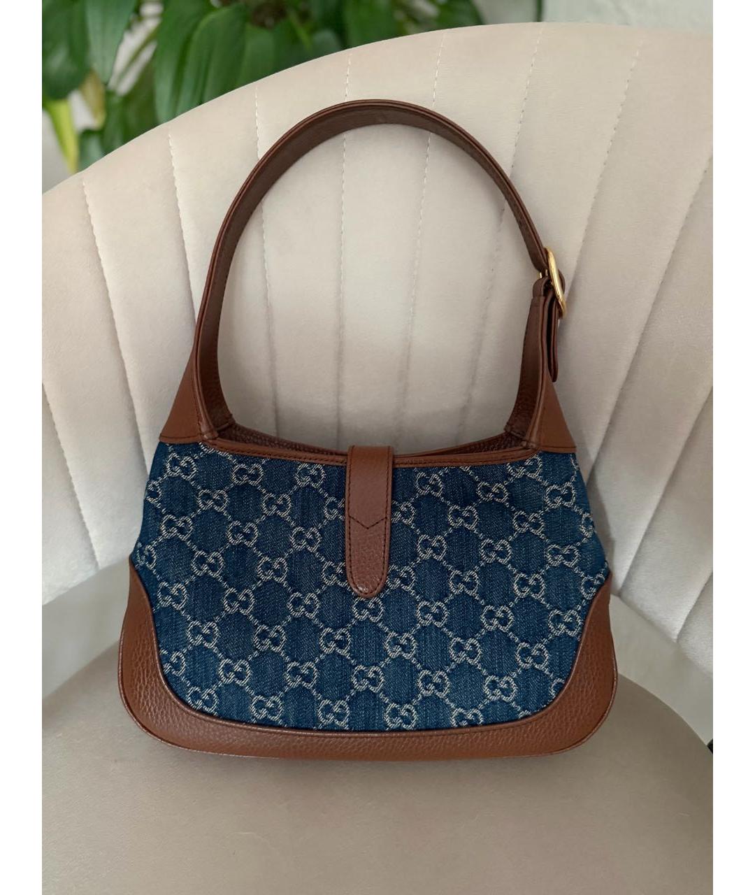GUCCI Темно-синяя деним сумка через плечо, фото 3