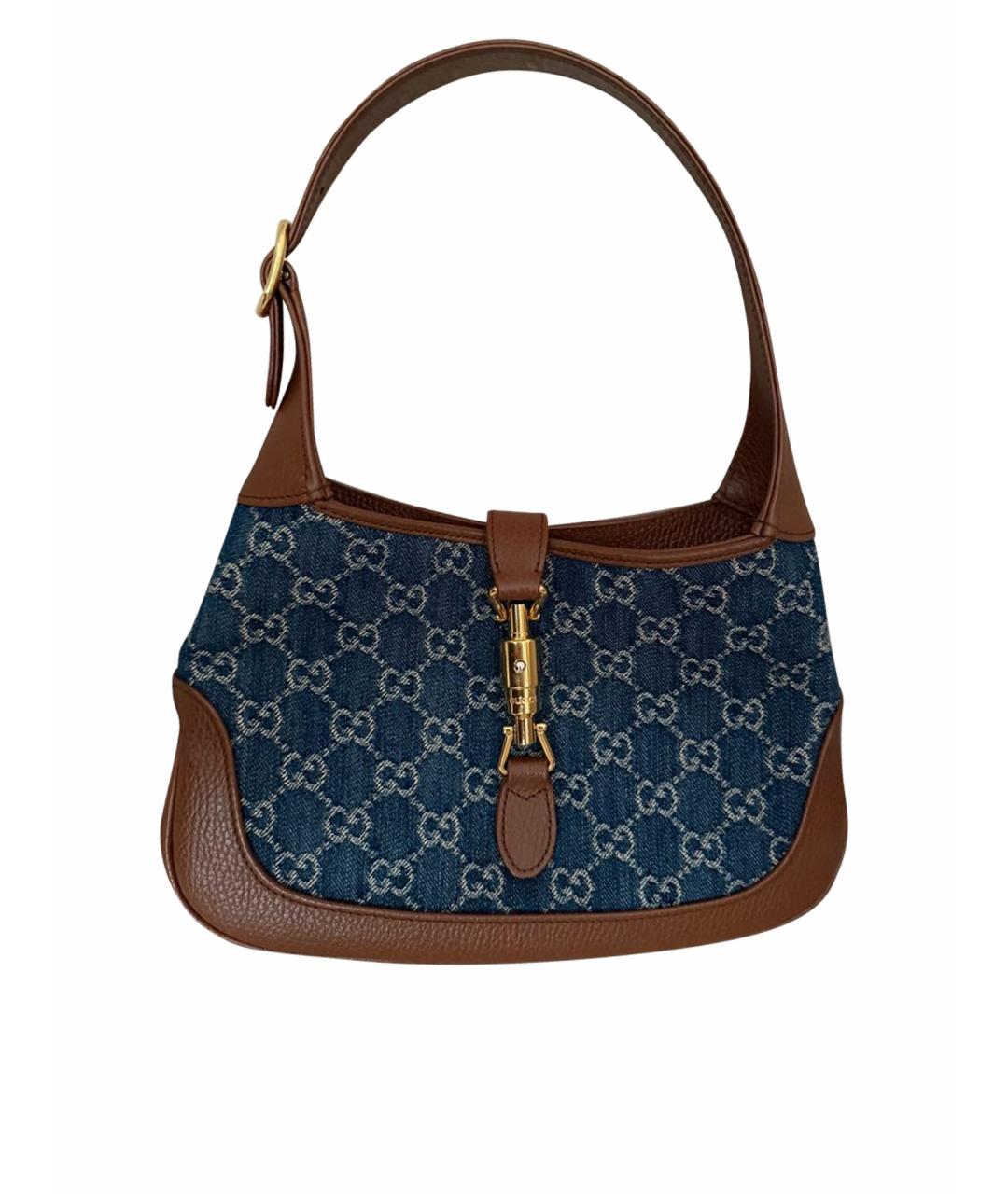 GUCCI Темно-синяя деним сумка через плечо, фото 1