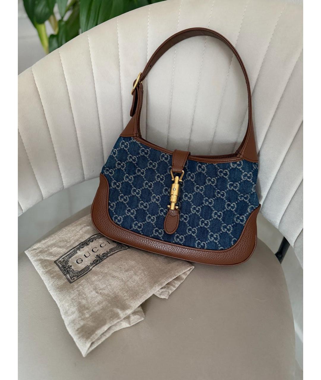 GUCCI Темно-синяя деним сумка через плечо, фото 2