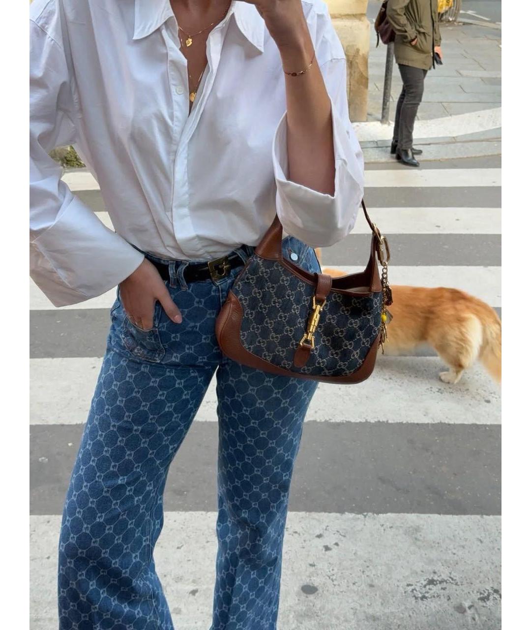 GUCCI Темно-синяя деним сумка через плечо, фото 7