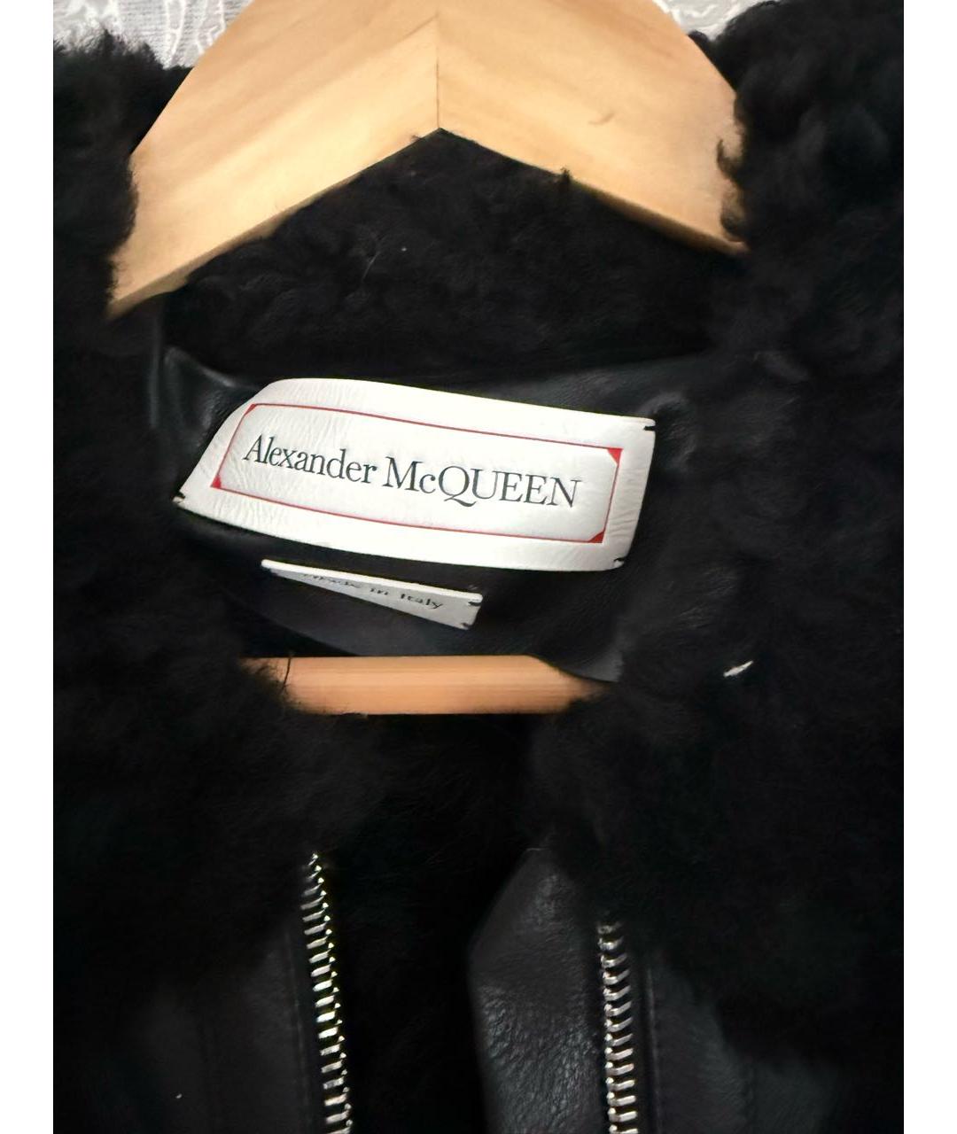 ALEXANDER MCQUEEN Черная кожаная дубленка, фото 4