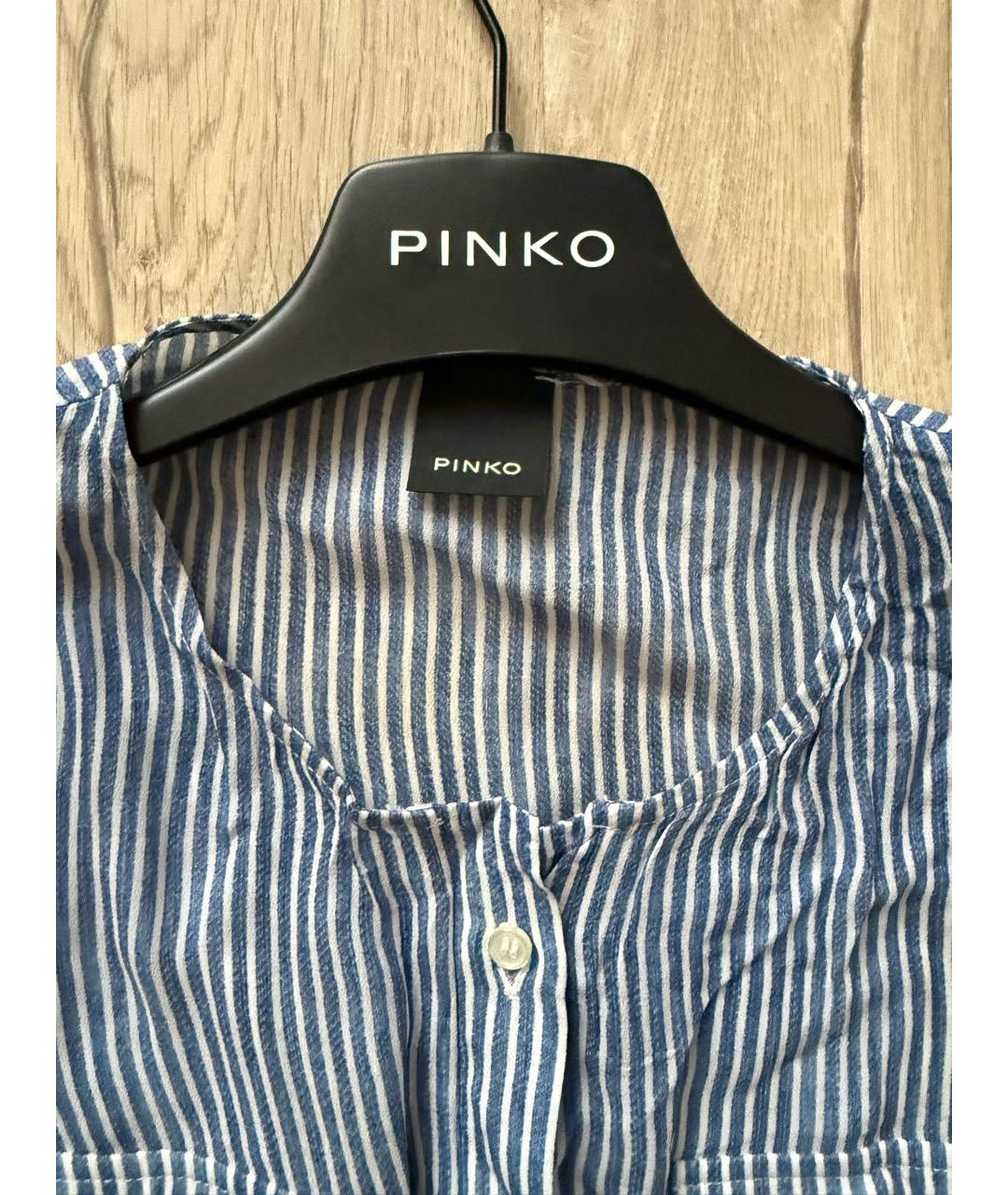 PINKO Голубая вискозная блузы, фото 3