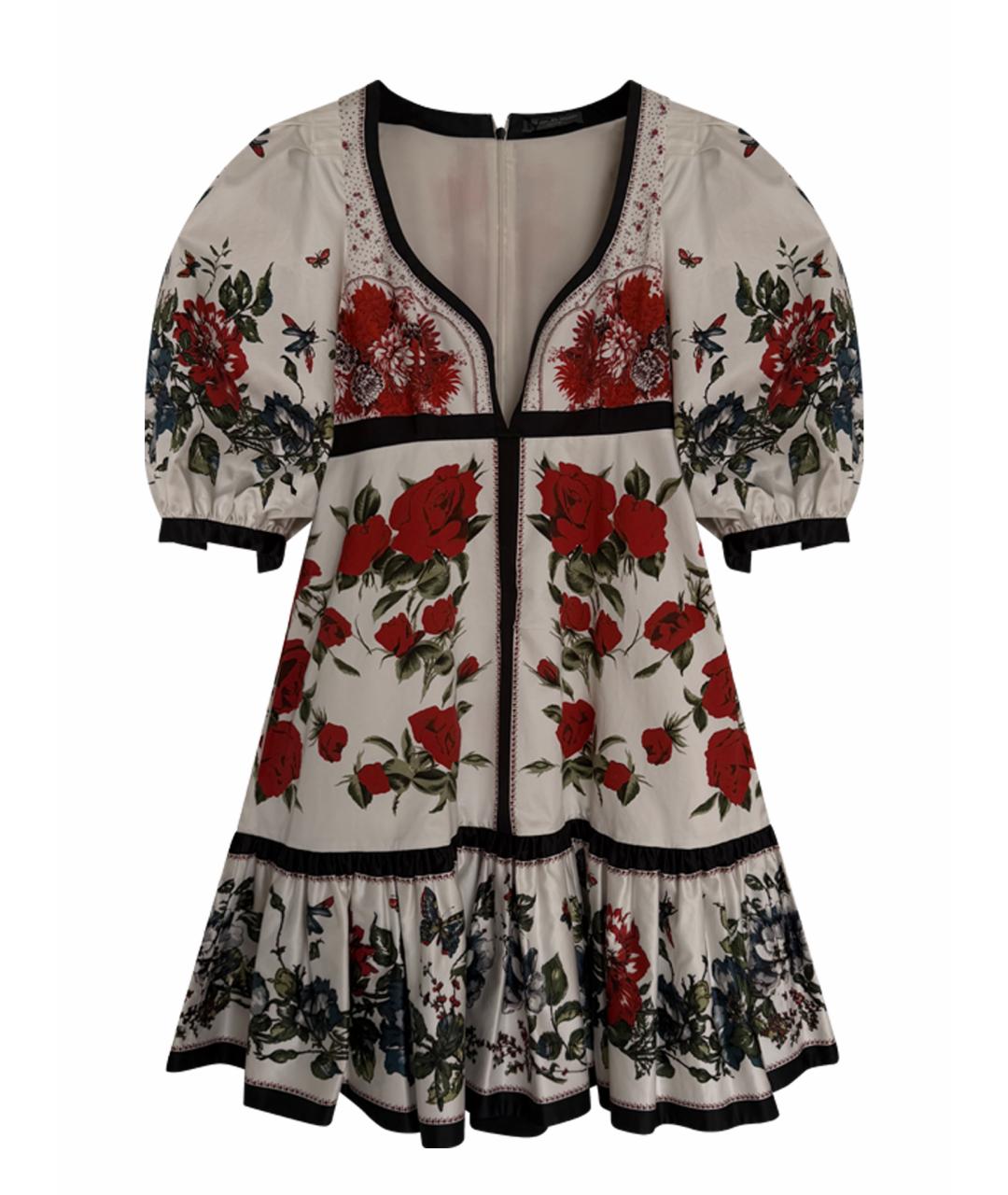 ALEXANDER MCQUEEN Мульти хлопковое платье, фото 1