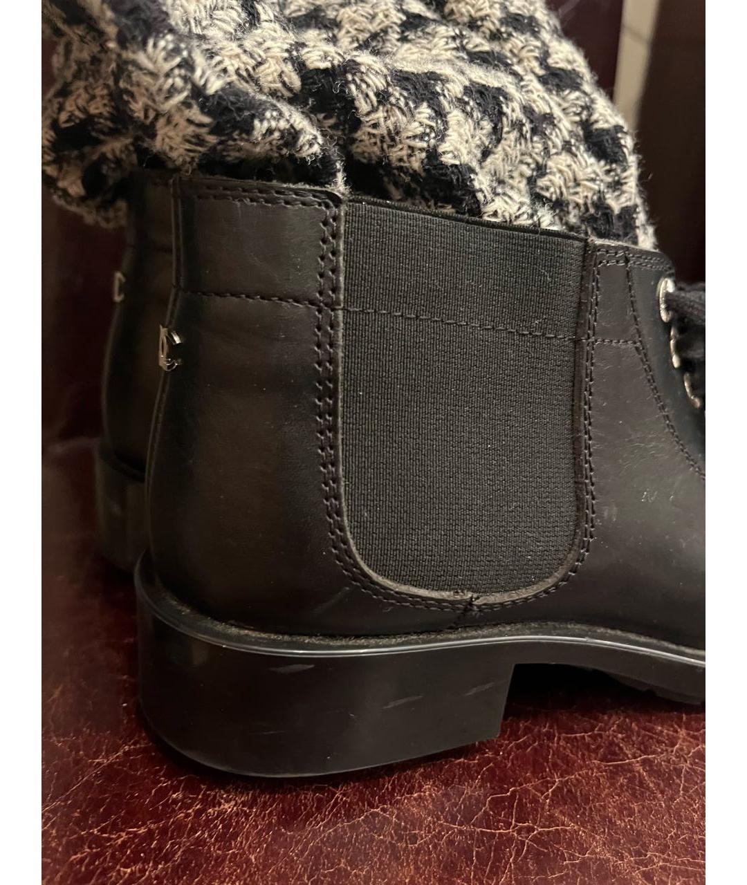CHANEL Черные кожаные ботинки, фото 7
