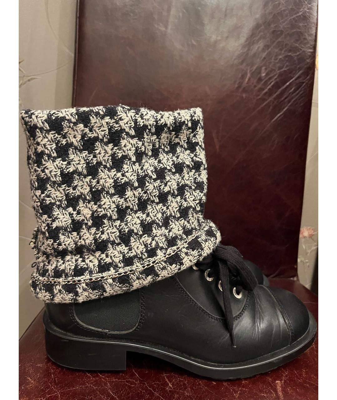 CHANEL Черные кожаные ботинки, фото 9