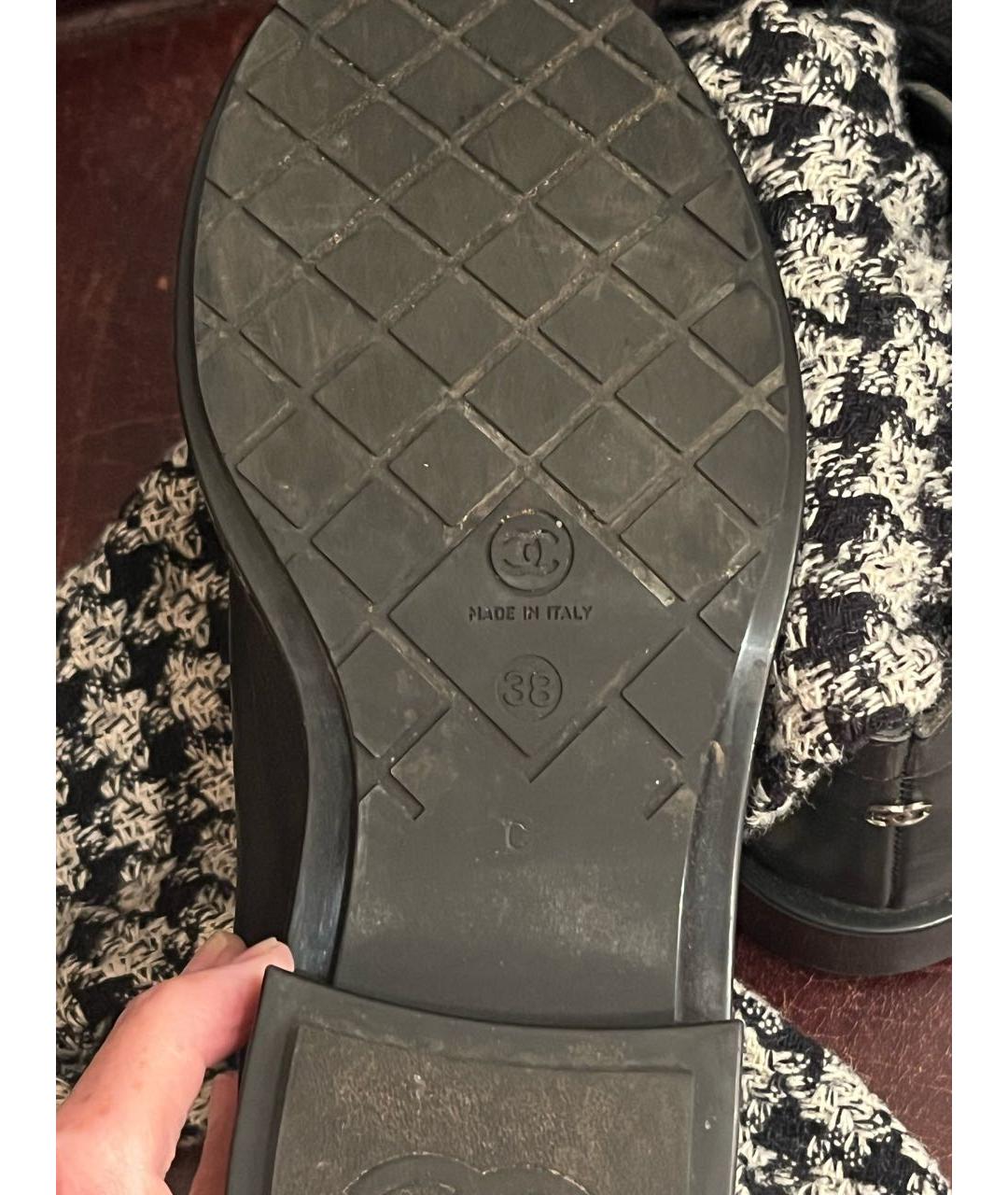CHANEL Черные кожаные ботинки, фото 8