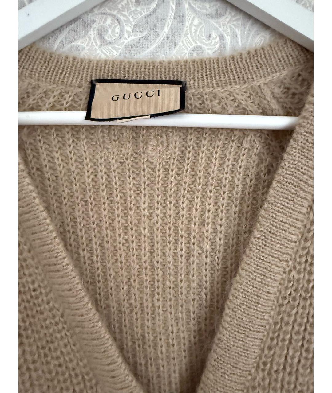 GUCCI Бежевый шерстяной кардиган, фото 3