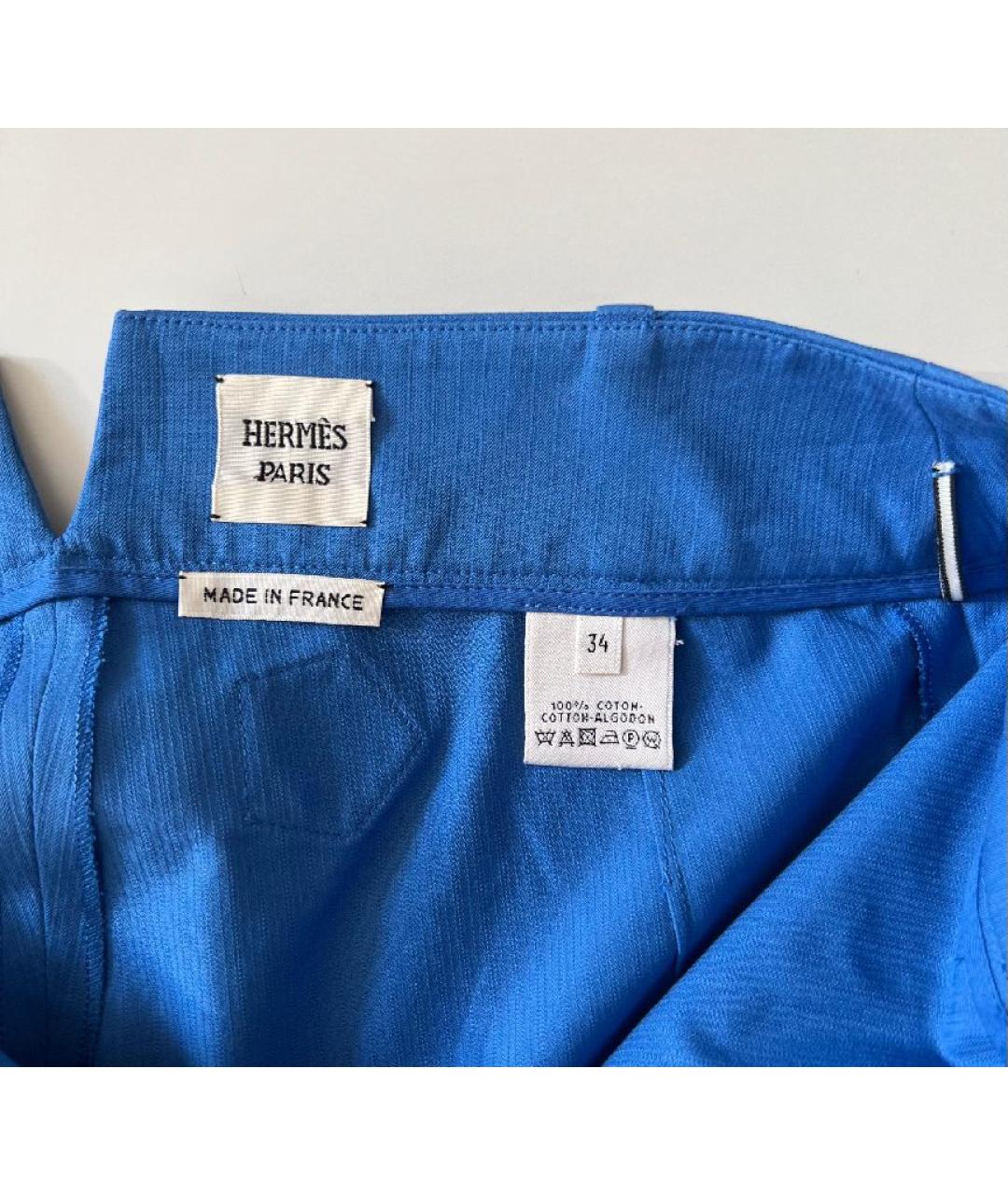 HERMES Синие хлопковые шорты, фото 3