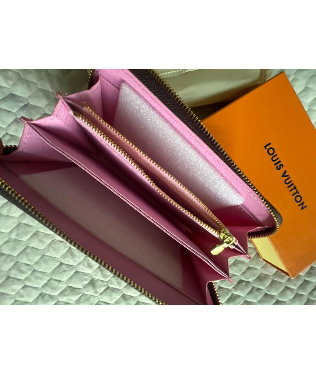 LOUIS VUITTON Коричневый кожаный кошелек, фото 4